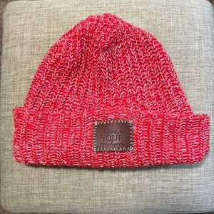 Love Your Melon Red & White Knit Hat